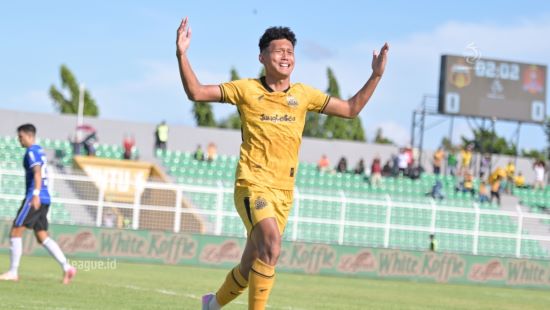 Ginanjar Wahyu Menangis Bahagia Usai Cetak Gol Perdana untuk Bhayangkara FC